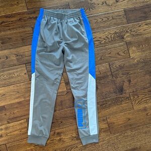 Puma Gray and Blue Kids Sweatpants